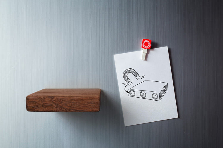 Magnetic Square Shelf in Oak