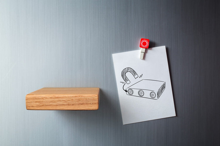 Magnetic Square Shelf in Mahogany