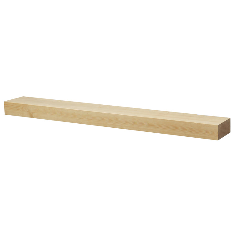 Smooth Solid Floating Timber Fireplace Mantel Shelf | Natural Wood Wall Decor