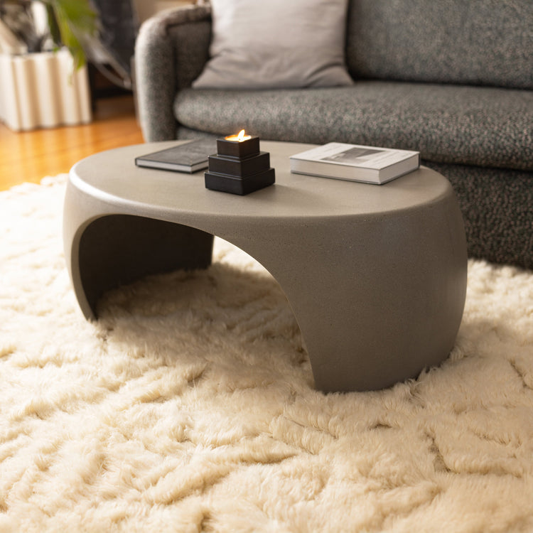 Sculptural Modern Coffee Table – Indoor/Outdoor Organic Curved Design