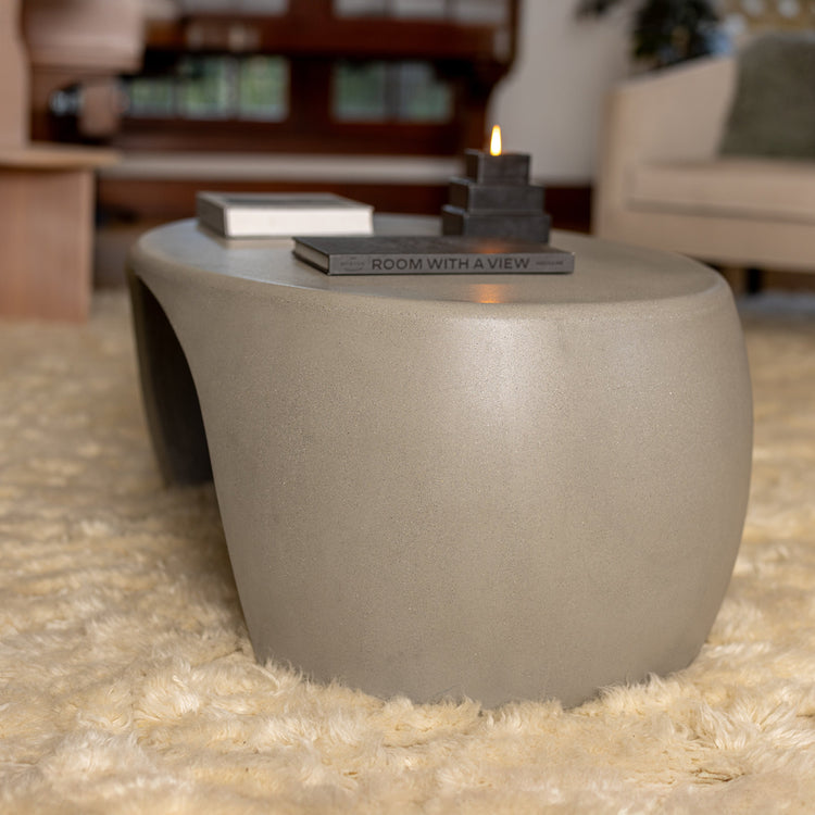 Sculptural Modern Coffee Table – Indoor/Outdoor Organic Curved Design