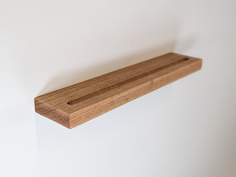 Vinyl Record Floating Shelf in Oak