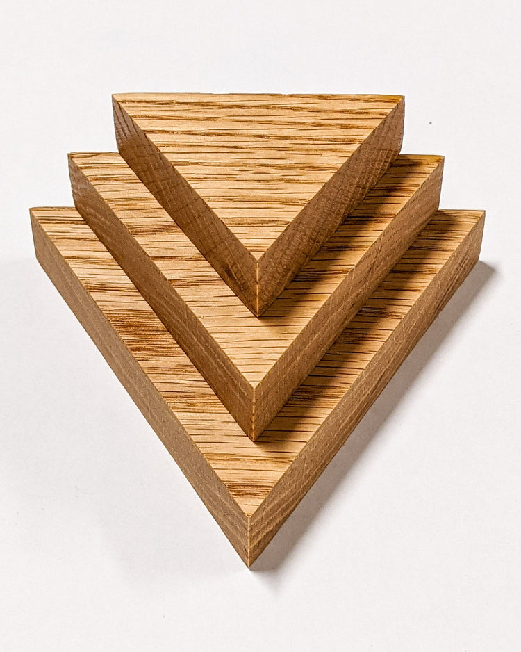 Small Triangle Display Shelf in Oak