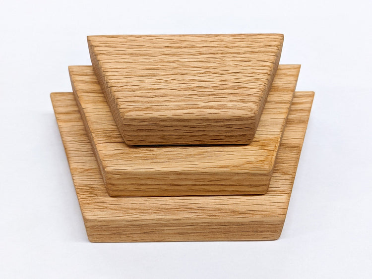 Small Trapezoid Display Shelf in Oak