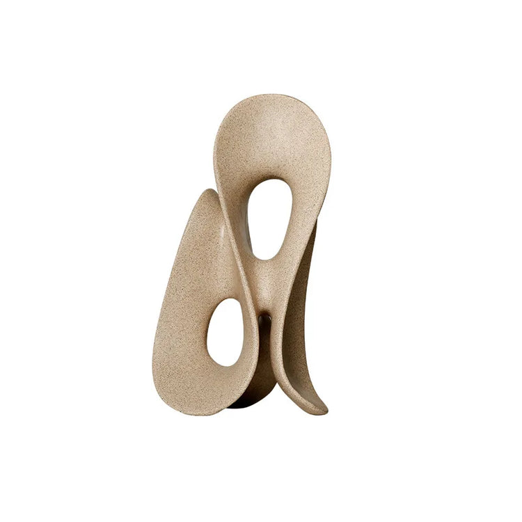 Coral Hollow Resin Sculpture by Decorbites, abstract modern human figure home decor accent piece, beige and textured finish.