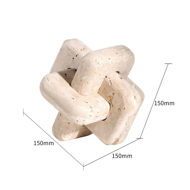 Decorbites archway shape travertine sculpture figurine, home decor statue with elegant arch design and natural stone texture.