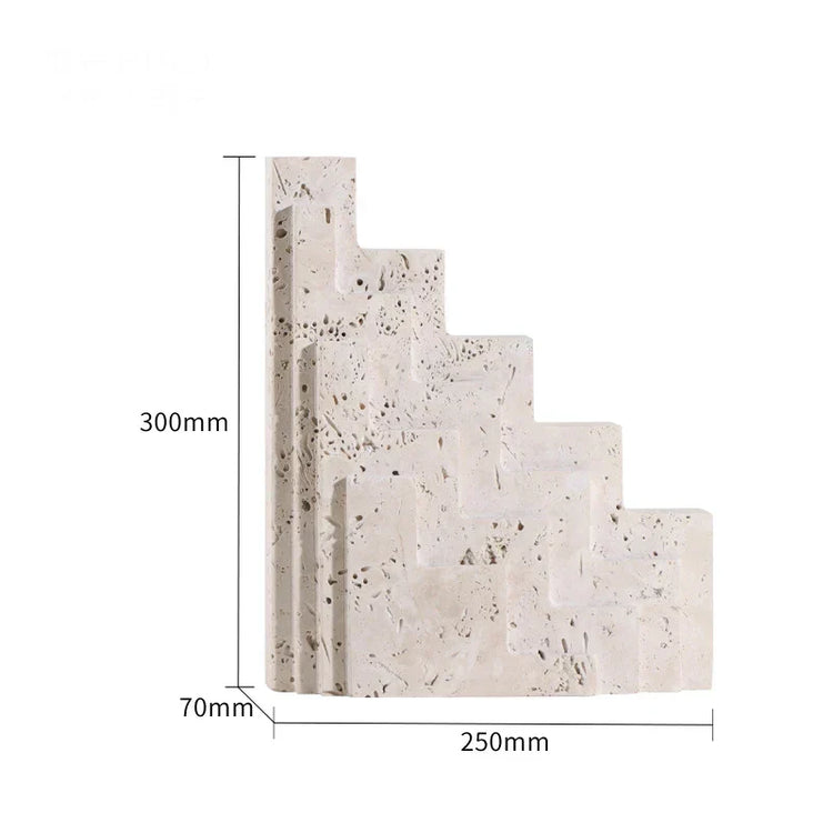Decorbites archway-shaped travertine sculpture figurine for home decor, featuring a smooth, natural stone finish and elegant design.