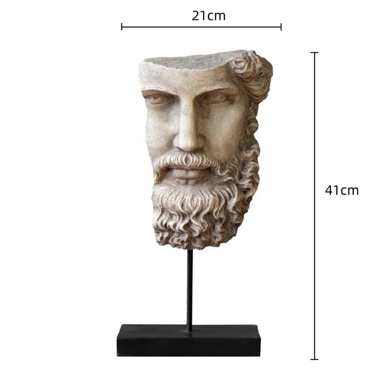 Abstract David face resin sculpture by Decorbites, featuring a modern artistic design with smooth, detailed facial features.