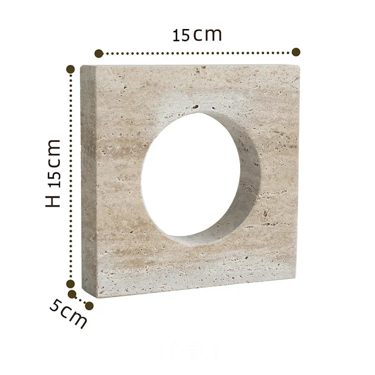 Decorbites archway-shaped travertine sculpture figurine for home decor, featuring a natural stone finish and elegant design.
