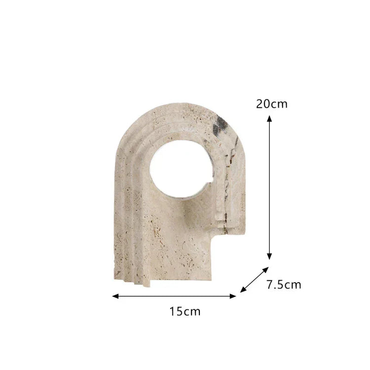 Decorbites archway shape travertine sculpture figurine, decorative home decor statue featuring an elegant arch design.