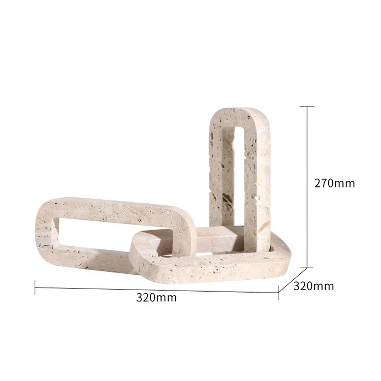 Decorbites archway-shaped travertine sculpture figurine, elegant home decor decor piece with natural stone finish