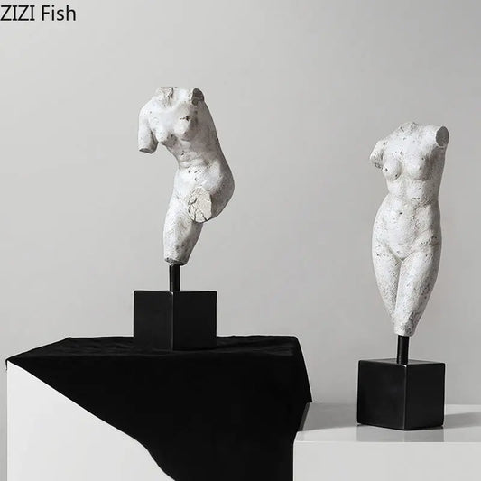 Abstract human figure resin sculpture decor ornament by Decorbites, modern art piece for home interior decoration.