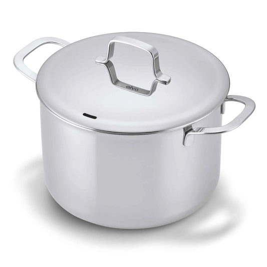 Alva Cookware 7 Qt. stock pot with lid, stainless steel, deep cooking pot ideal for soups and stews