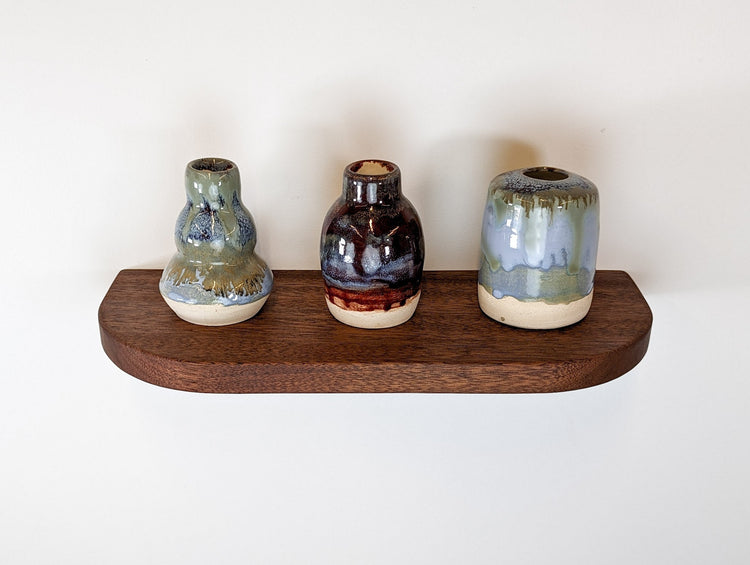 Rounded edge mahogany wooden floating shelf from NookWoodworking, wall-mounted shelf ideal for modern home decor, 6-36 inches.