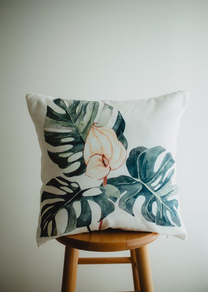 Modern Greenery Floral Throw Pillow – Handmade in the USA - Modern Home & Kitchen