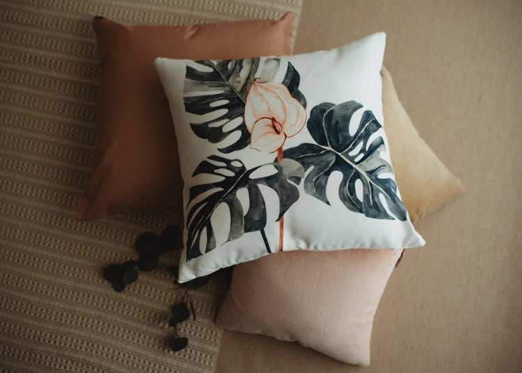 Modern Greenery Floral Throw Pillow – Handmade in the USA - Modern Home & Kitchen