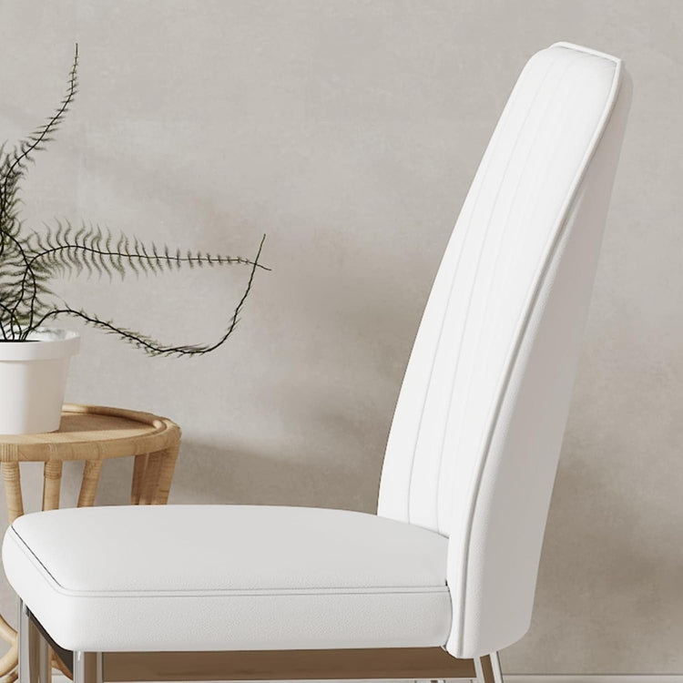 Stylish White Leather Dining Chair Set of 4 – Modern Elegance Meets Everyday Comfort - Modern Home & Kitchen