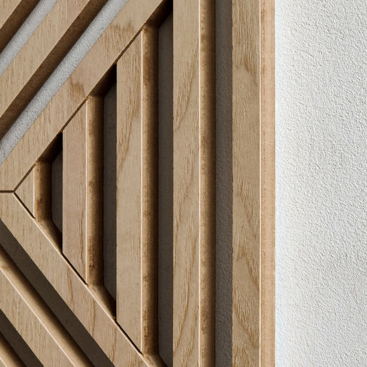 Modern geometric trio wood wall decor set by VARBROS featuring three CNC laser-cut minimalist wooden panels for stylish wall art.