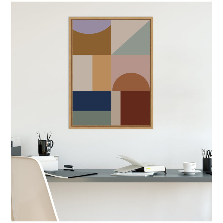 Modern bohemian framed canvas wall art featuring intricate boho pattern decor by kateandlaurel.