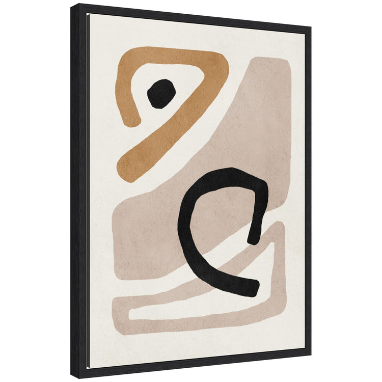 Neutral abstract framed canvas wall art by kateandlaurel featuring minimal design and modern aesthetic.
