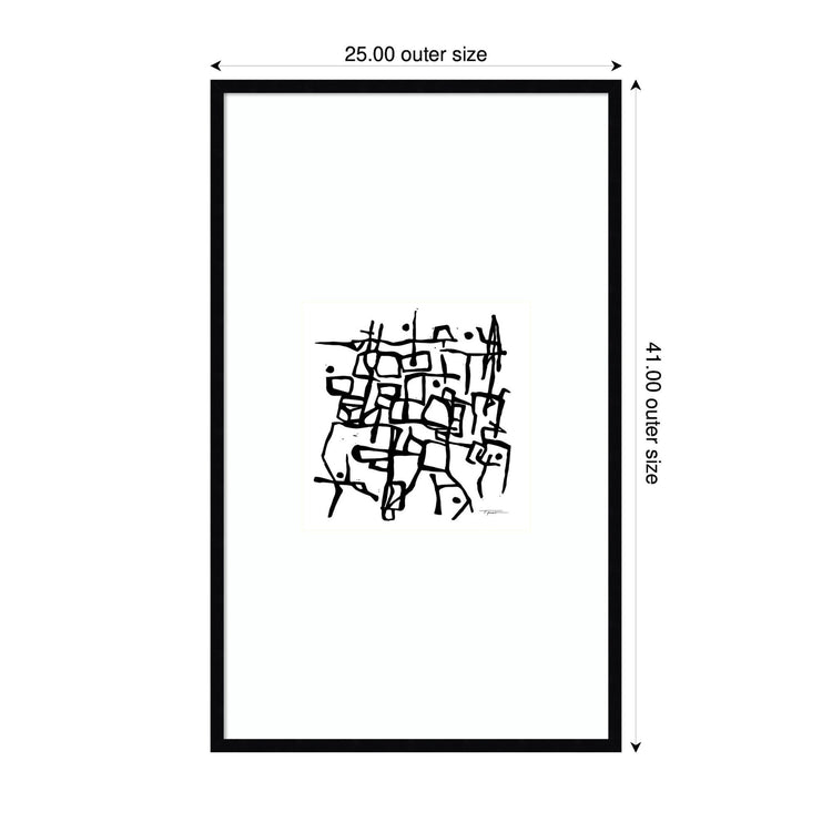 Organic Lines Grayscale framed wall art print by kateandlaurel, showcasing minimalist black and white line artwork in a stylish frame.