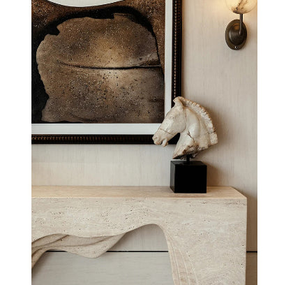 Horse Head Sculpture — Large Nordic Resin Statue for Console or Shelf