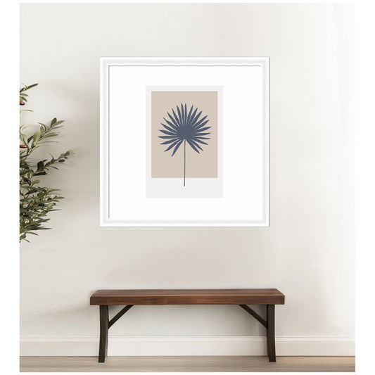 Botanical Palm colorblock framed wall art by kateandlaurel, featuring vibrant palm leaf design in a modern framed print.