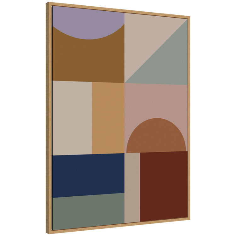 Modern bohemian framed canvas wall art featuring boho pattern decor by kateandlaurel, showcasing vibrant colors and intricate design.