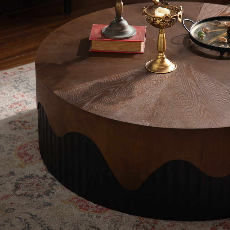 38.97' Round Coffee Table Handcrafted - Modern Home & Kitchen