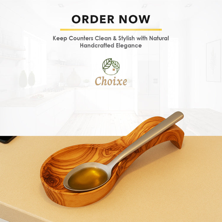Olive Wood Spoon Rest - Modern Home & Kitchen