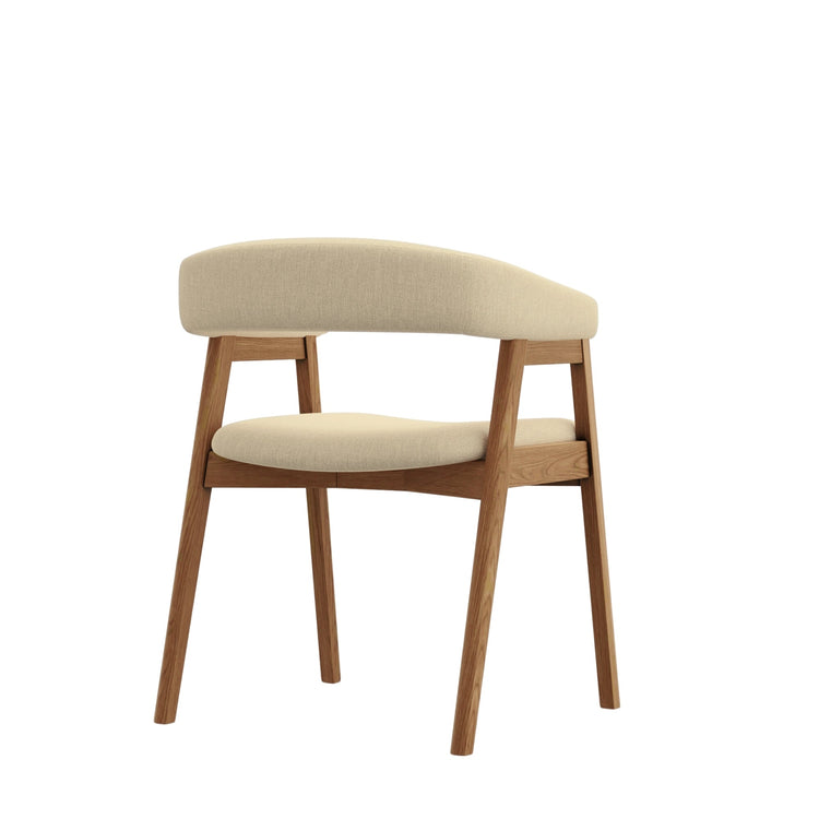 Alpine Furniture Cove curved-back side chairs with wooden legs and upholstered seats, showcasing elegant design and comfort.