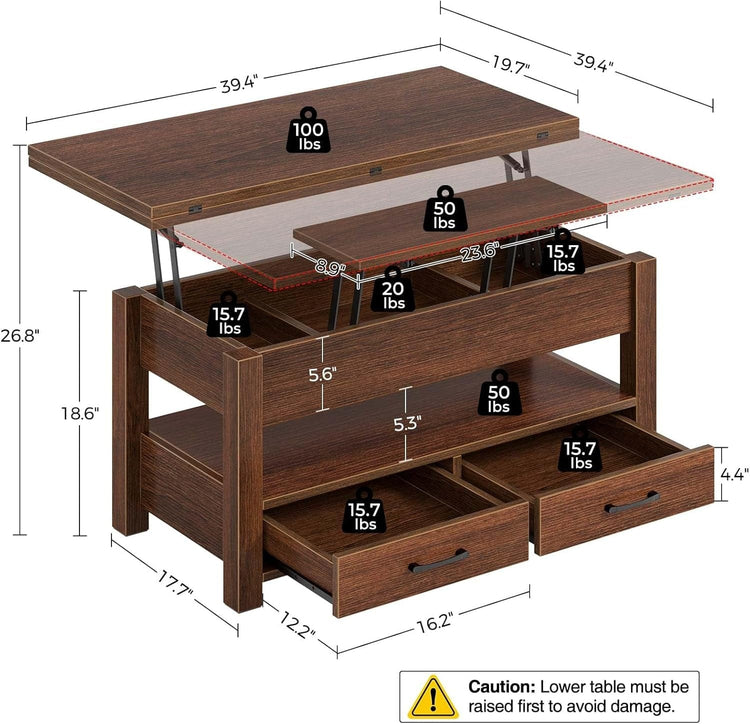Coffee Table Lift Top – Multi-Function Dining; Storage for Smart Living - Modern Home & Kitchen