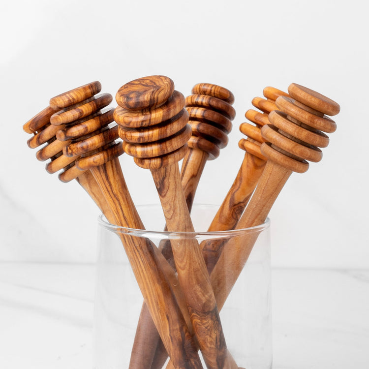Handmade Olive Wood Honey Dipper – Simple & Natural - Modern Home & Kitchen