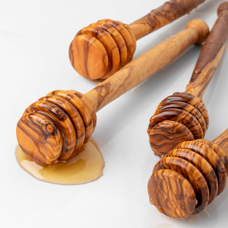 Handmade Olive Wood Honey Dipper – Simple & Natural - Modern Home & Kitchen