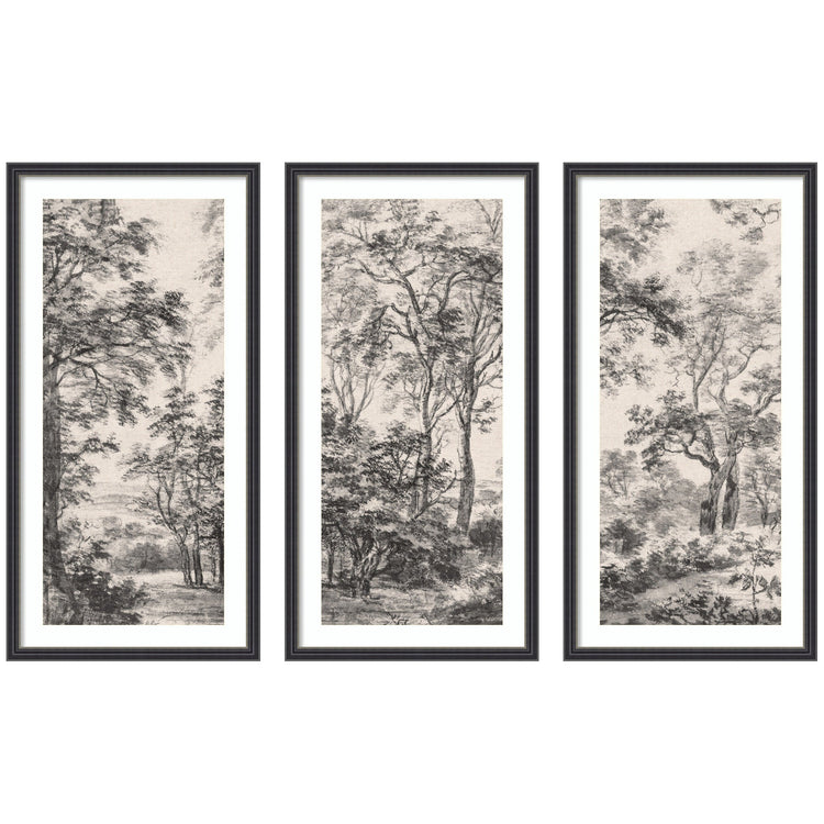 Kate & Laurel Antonie Waterloo landscape 3-piece framed wall art set featuring scenic nature images for home decor.