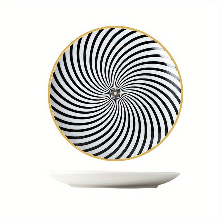 Set of 4 Ceramic 8 Salad Plates Microwave Oven Safe - Modern Home & Kitchen