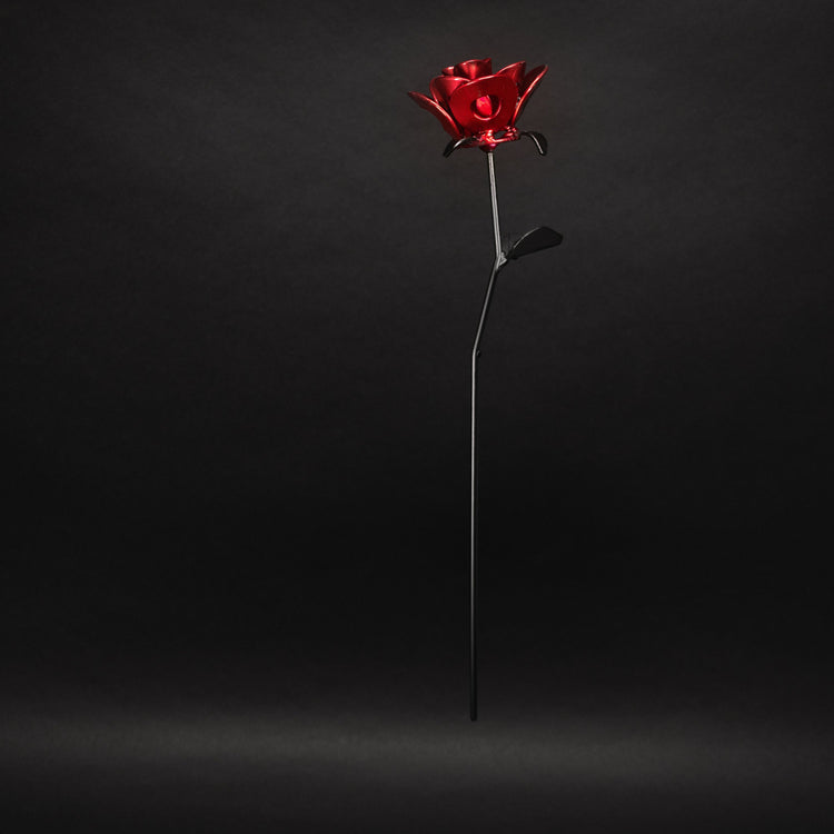 Red and Black Immortal Roses, Recycled Metal Roses, Steel Rose - Modern Home & Kitchen