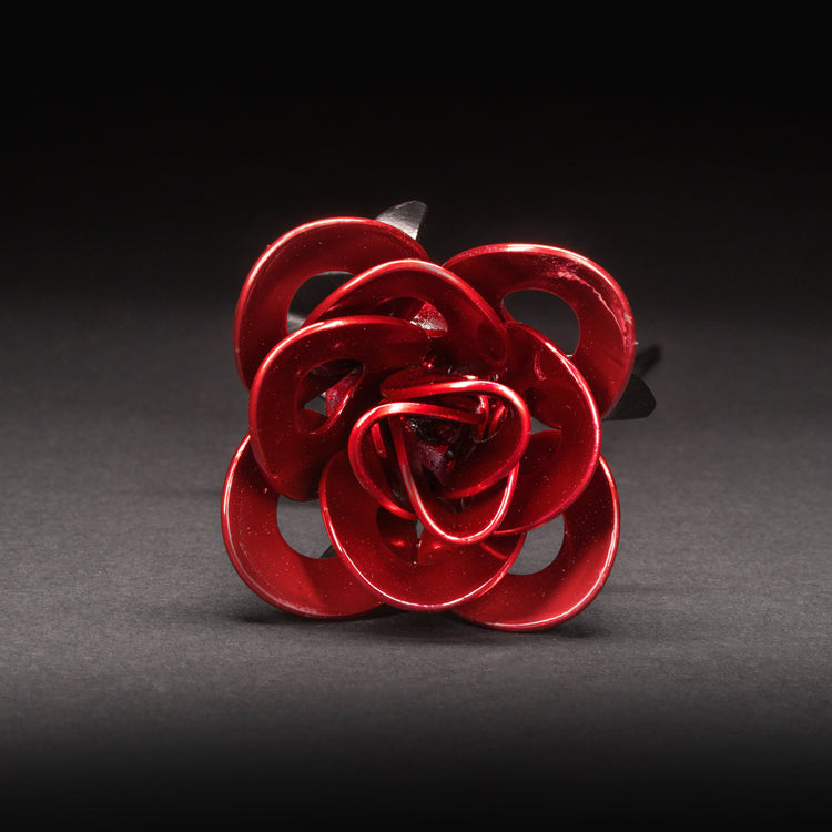 Red and Black Immortal Roses, Recycled Metal Roses, Steel Rose - Modern Home & Kitchen