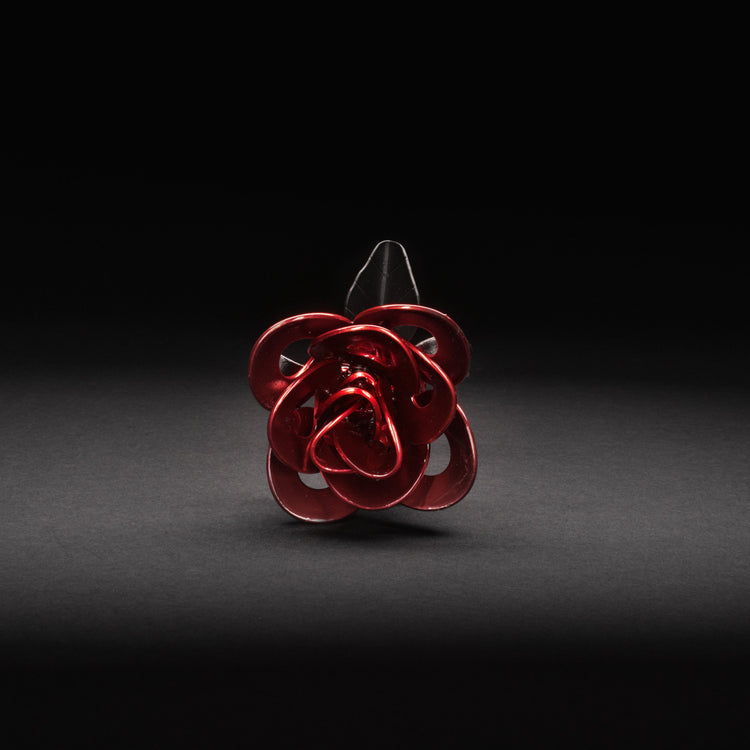 Red and Black Immortal Roses, Recycled Metal Roses, Steel Rose - Modern Home & Kitchen
