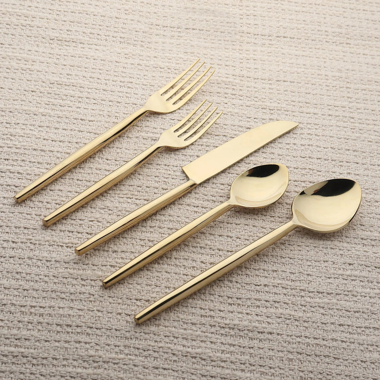 Brio PVD 5 Pc. Flatware Set - Modern Home & Kitchen