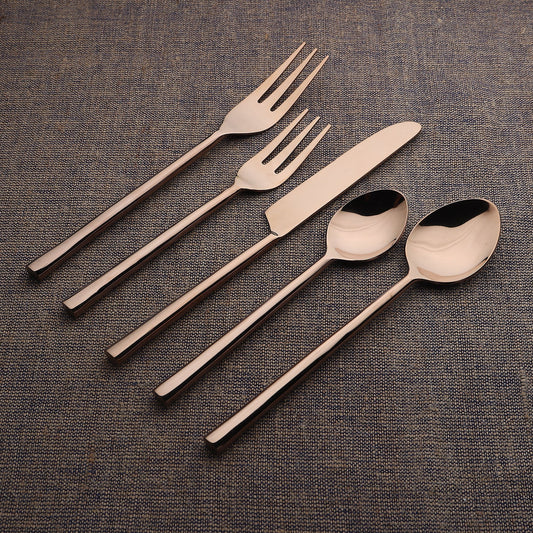 Sundance PVD 5 Pc. Flatware Set - Modern Home & Kitchen
