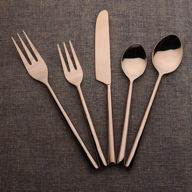 Sundance PVD 5 Pc. Flatware Set - Modern Home & Kitchen