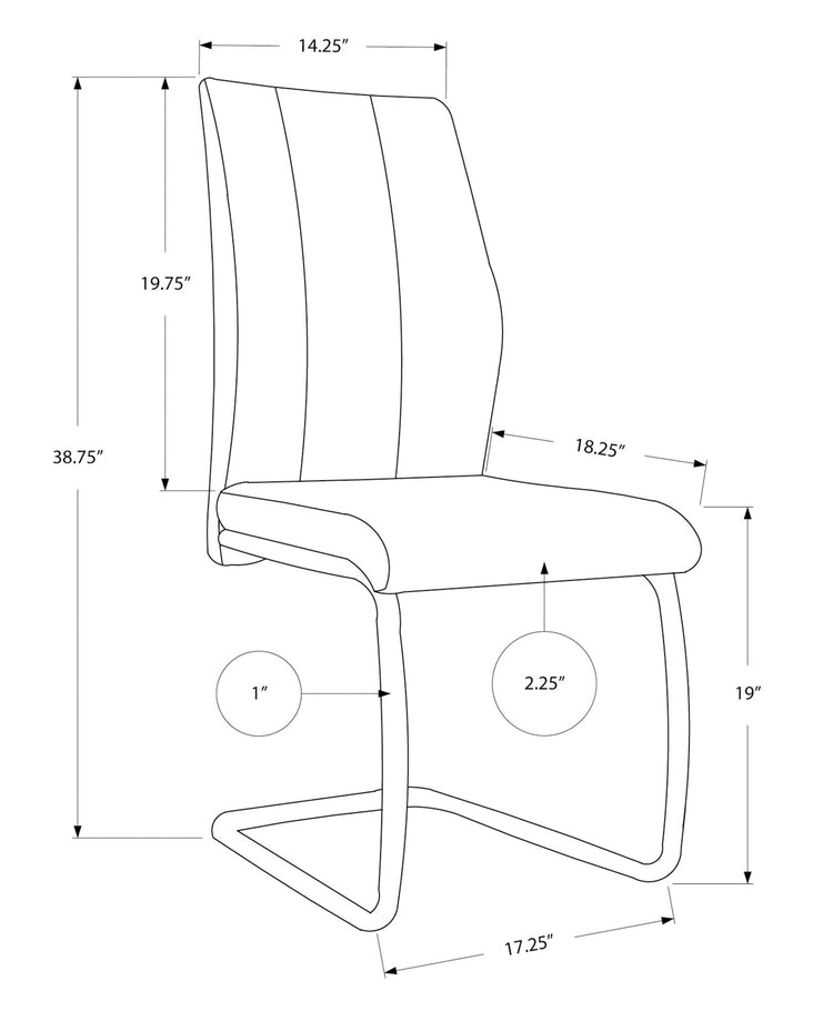 Two 77.5inches Velvet Chrome Metal and Foam Dining Chairs - Modern Home & Kitchen