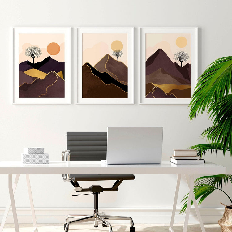 Scandi decor for office | set of 3 wall art prints - Modern Home & Kitchen
