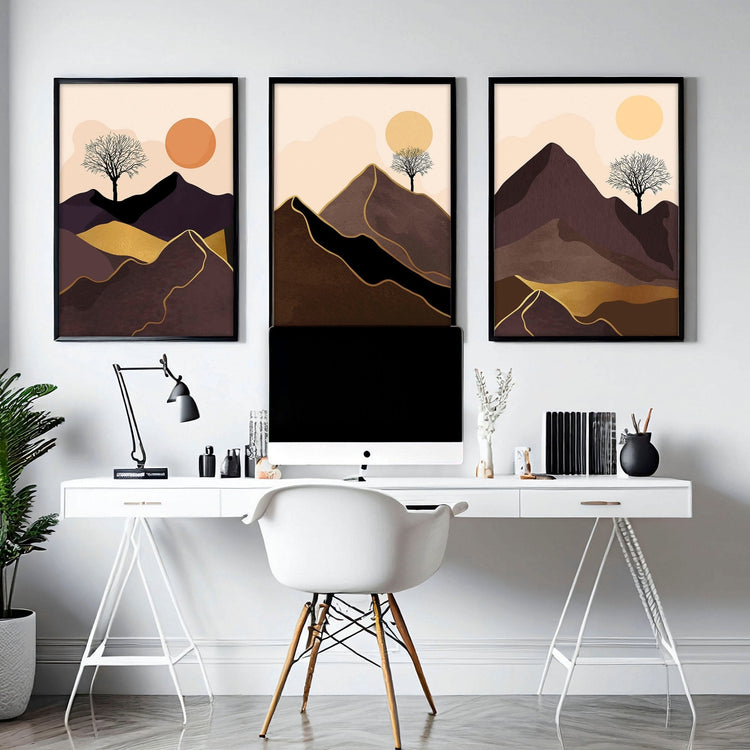 Scandi decor for office | set of 3 wall art prints - Modern Home & Kitchen