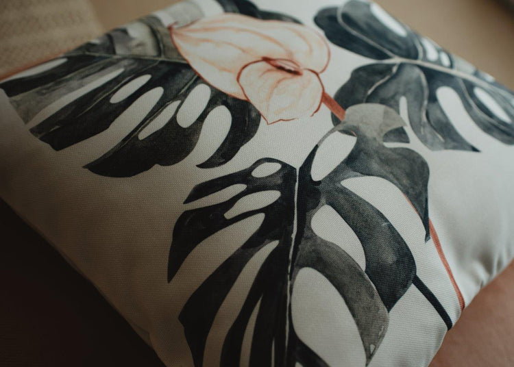 Modern Greenery Floral Throw Pillow – Handmade in the USA - Modern Home & Kitchen