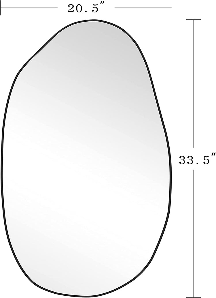 Asymmetrical Wood Framed Wall Mirror for Decoration - Modern Home & Kitchen