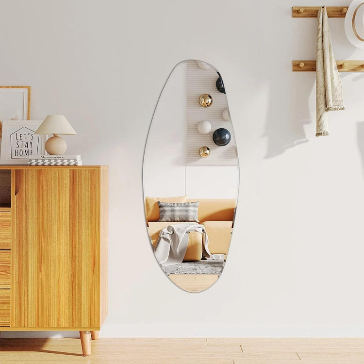 43X16 Asymmetrical Frameless Mirror - Modern Home & Kitchen