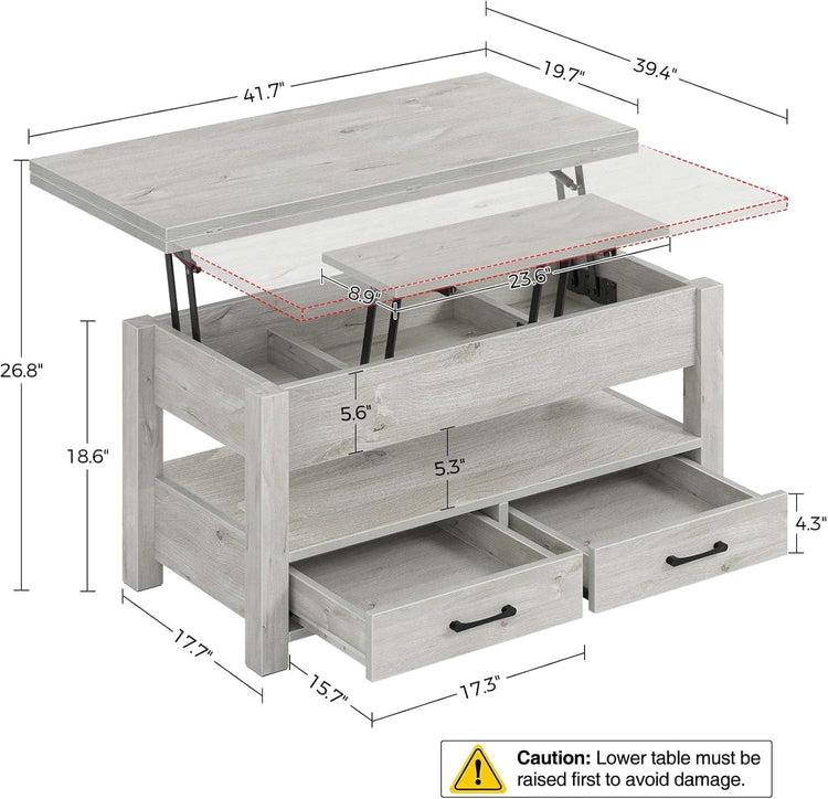 Coffee Table Lift Top – Multi-Function Dining & Storage for Smart Living - Modern Home & Kitchen