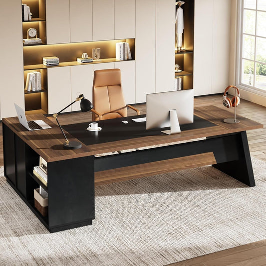 78" L-Shaped Executive Office Desk - Modern Home & Kitchen